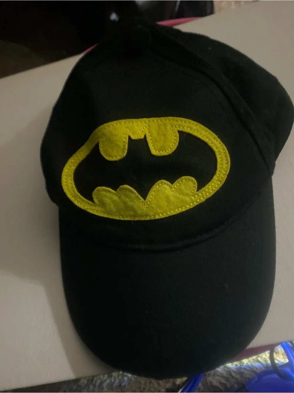 Batman Black Cap with Yellow Emblem - Kids Superhero Hat
